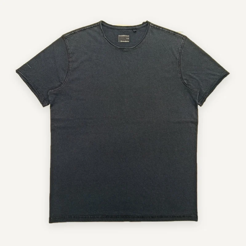 Charcoal short-sleeve T-shirt, front view.